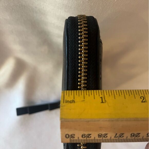 kate spade black leather wallet with black‎ and white stripe lining, like new! - Picture 11 of 11